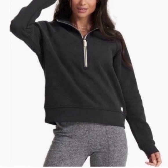 Vuori Tops - Vuori Restore Sweatshirt Half Zip Boxy Washed Small Black
